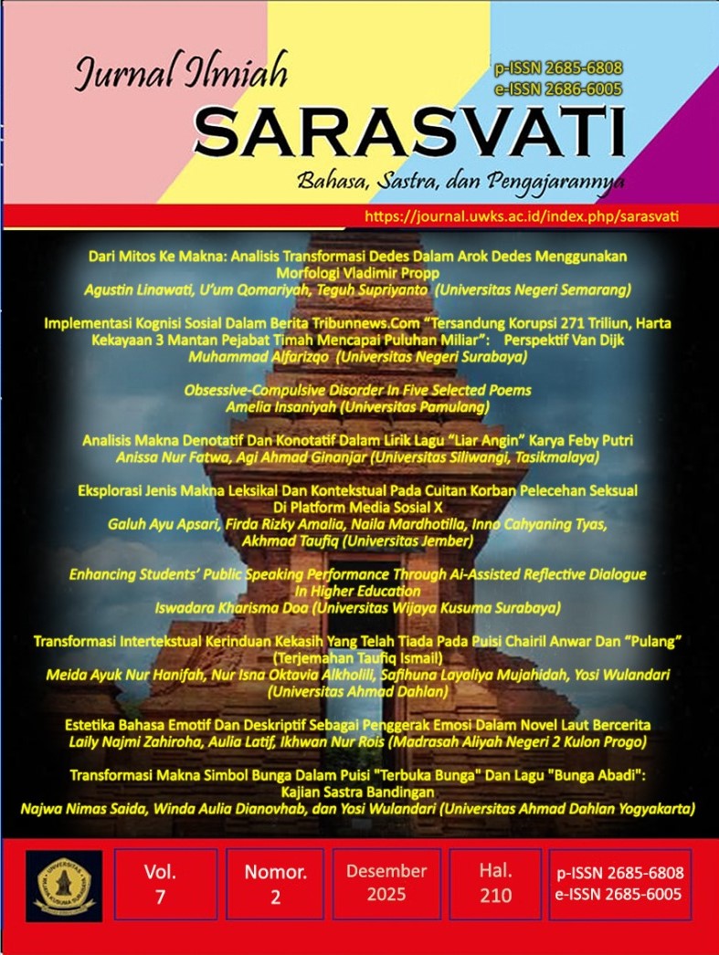 					View Vol. 7 No. 2 (2025): JURNAL SARASVATI
				